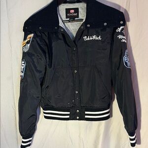 EckoRed Size Medium Unlimited Black Varsity Jacket for Women
